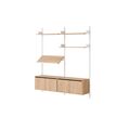 Living Shelf Bookcase With Doors Low Oak