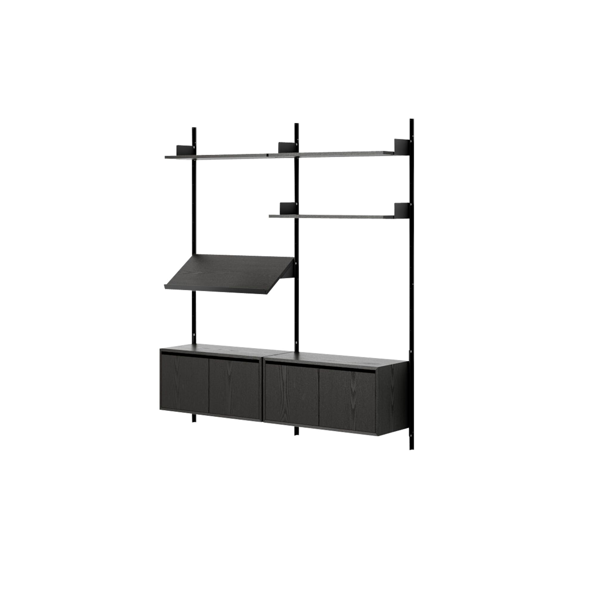 Living Shelf Reol Med Dre Lav Sort Ask