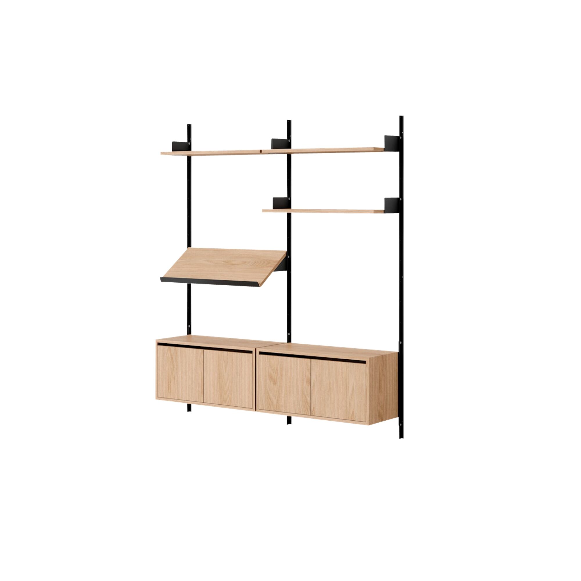Living Shelf Reol Med Dre Lav Eg/Sort