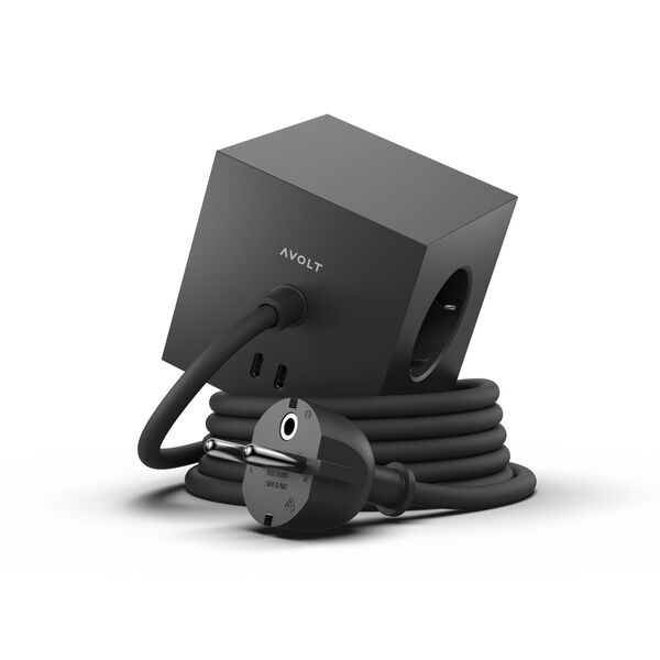 Square 1 USB C & Magneet 180cm Stockholm Zwart