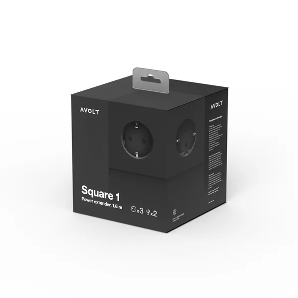 Square 1 USB C e Magnete 180cm Stoccolma Nero