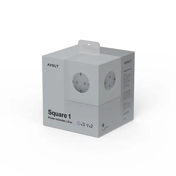 Square 1 USB C & Magnet 180cm Gotland Gray