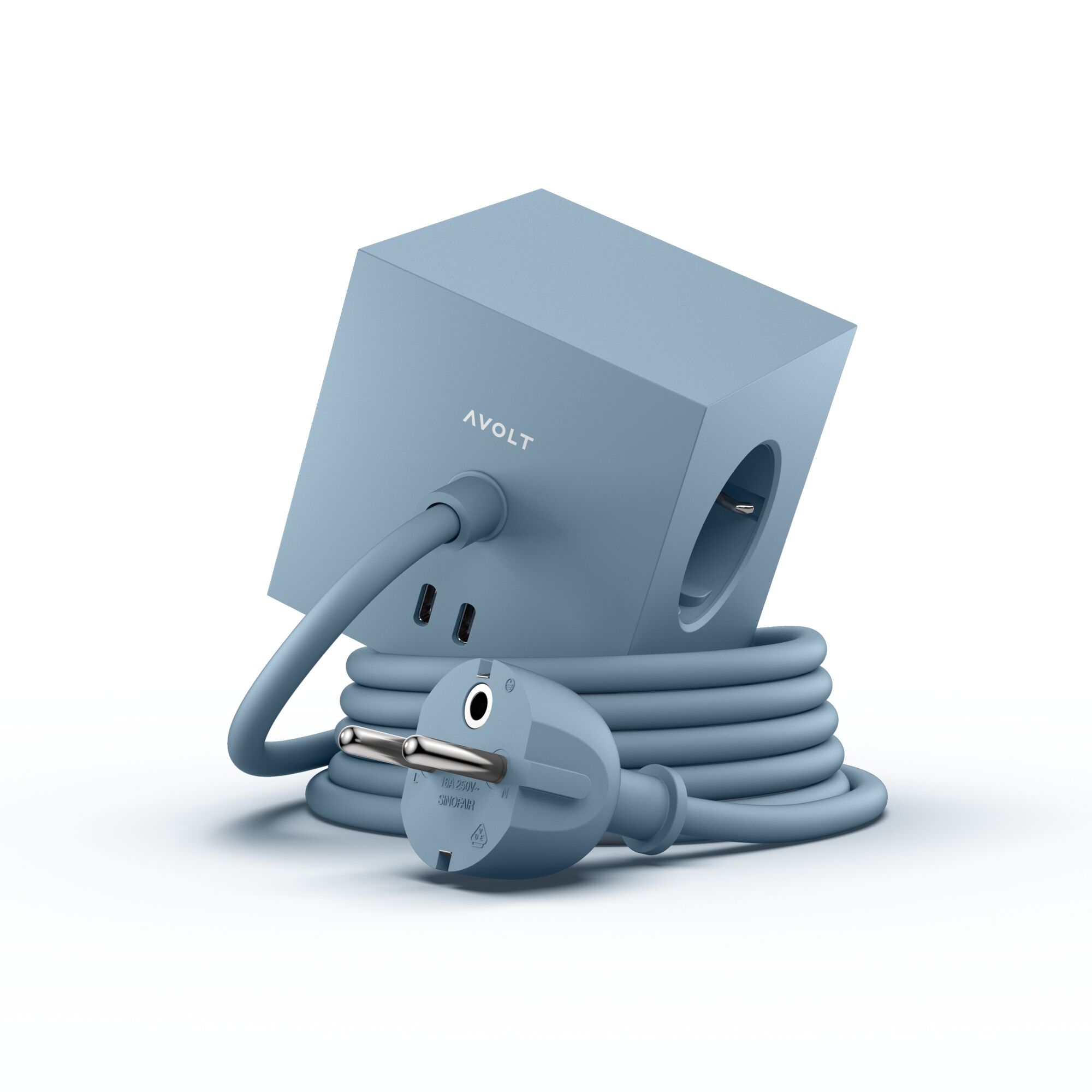 Square 1 USB C et Aimant 180 cm Bleu Requin
