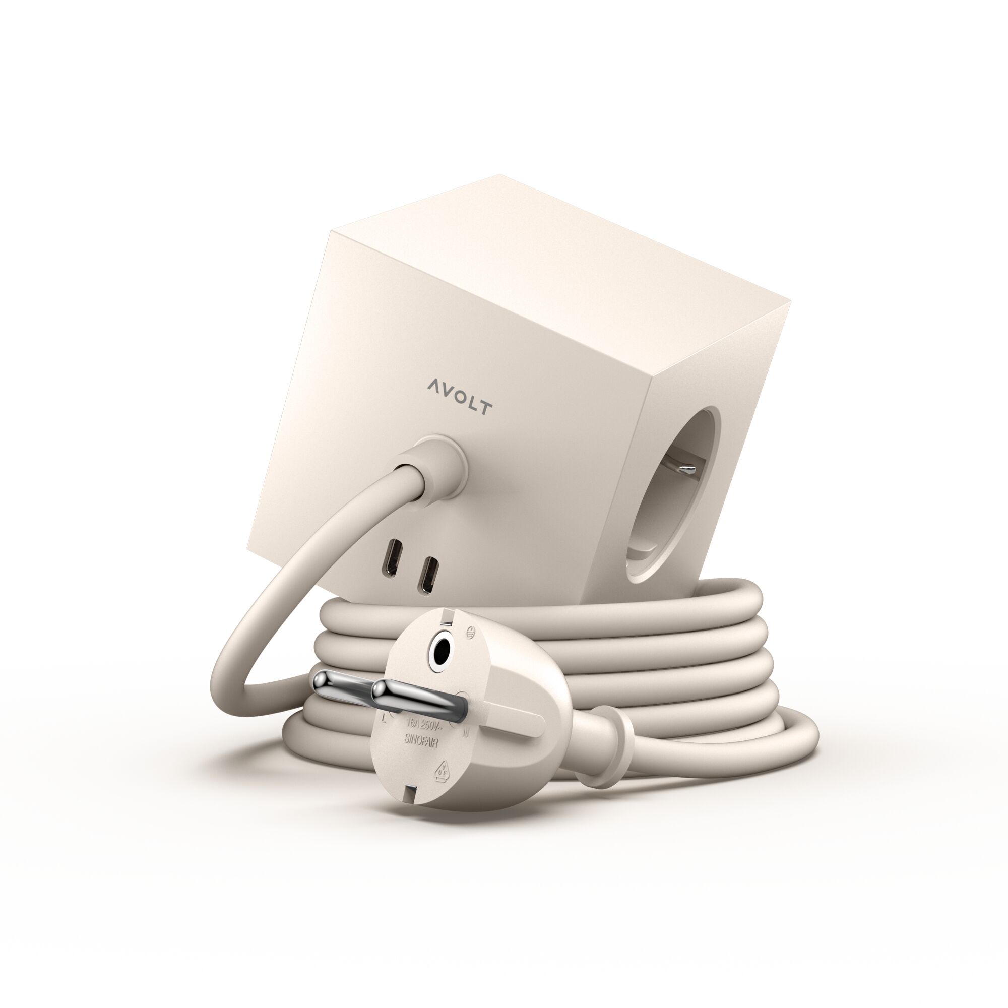 Square 1 USB C et Aimant 180 cm Beige
