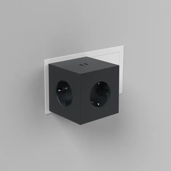 Square 2 Socket Estocolmo Negro