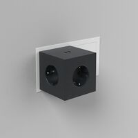 Square 2 Socket Estocolmo Negro