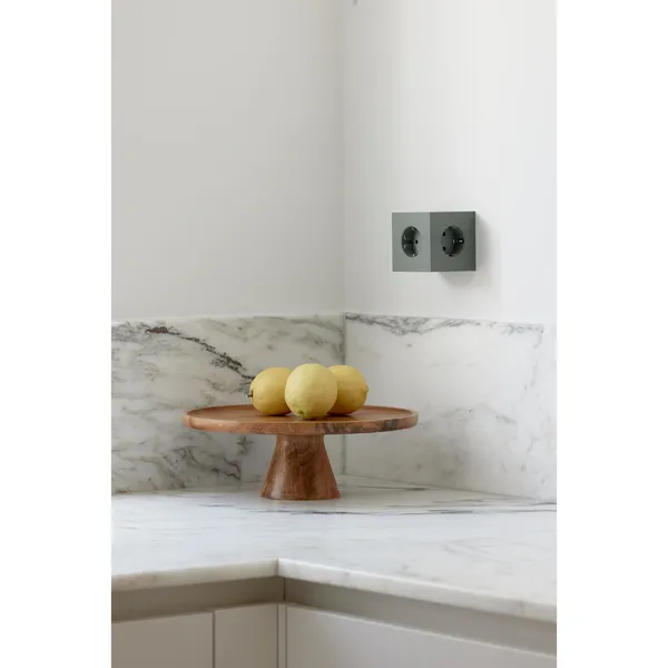 Square 2 Socket Oak Green