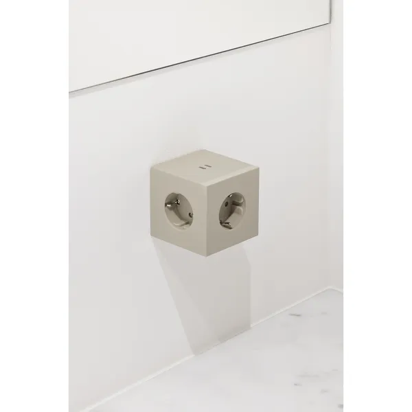 Square 2 Socket Beżowy