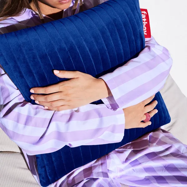 Cuscino Hotspot Linea Quadro Velvet Flash Blu