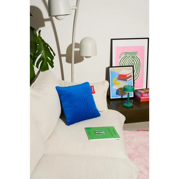 Cuscino Hotspot Linea Quadro Velvet Flash Blu