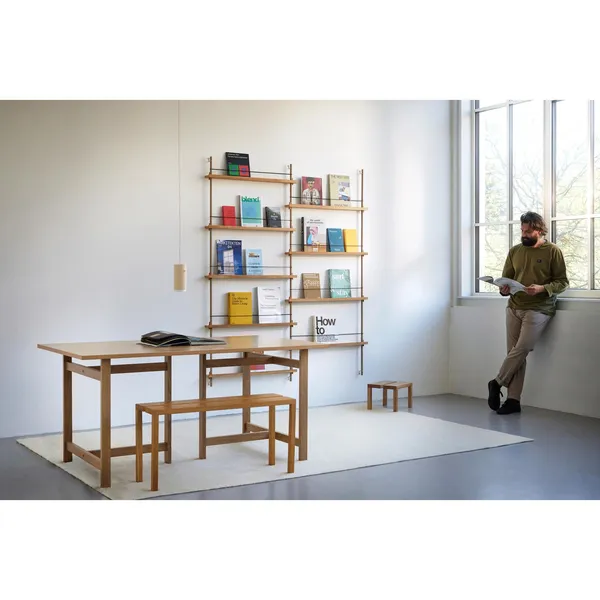 Magazine Shelving Bookcase Medium Oak/ Black