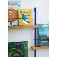 Zeitschriftenregal Bücherregal Mittel Eiche/Dunkelblau
