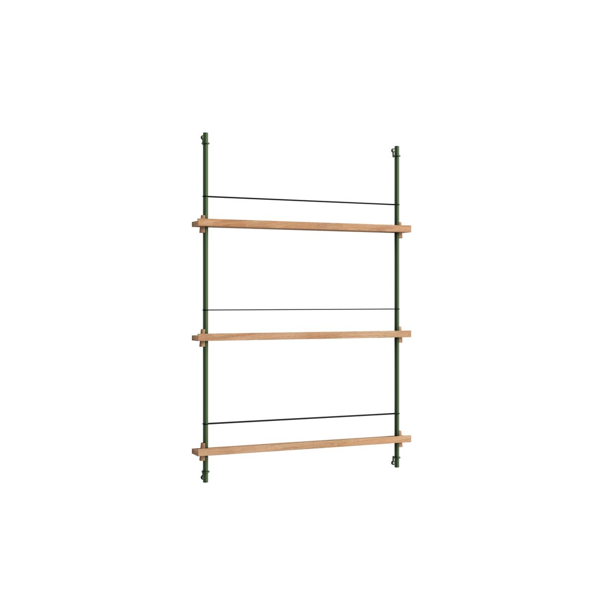 Tijdschriftenrek met Boekenplanken, Middelgroen Eiken/grenen