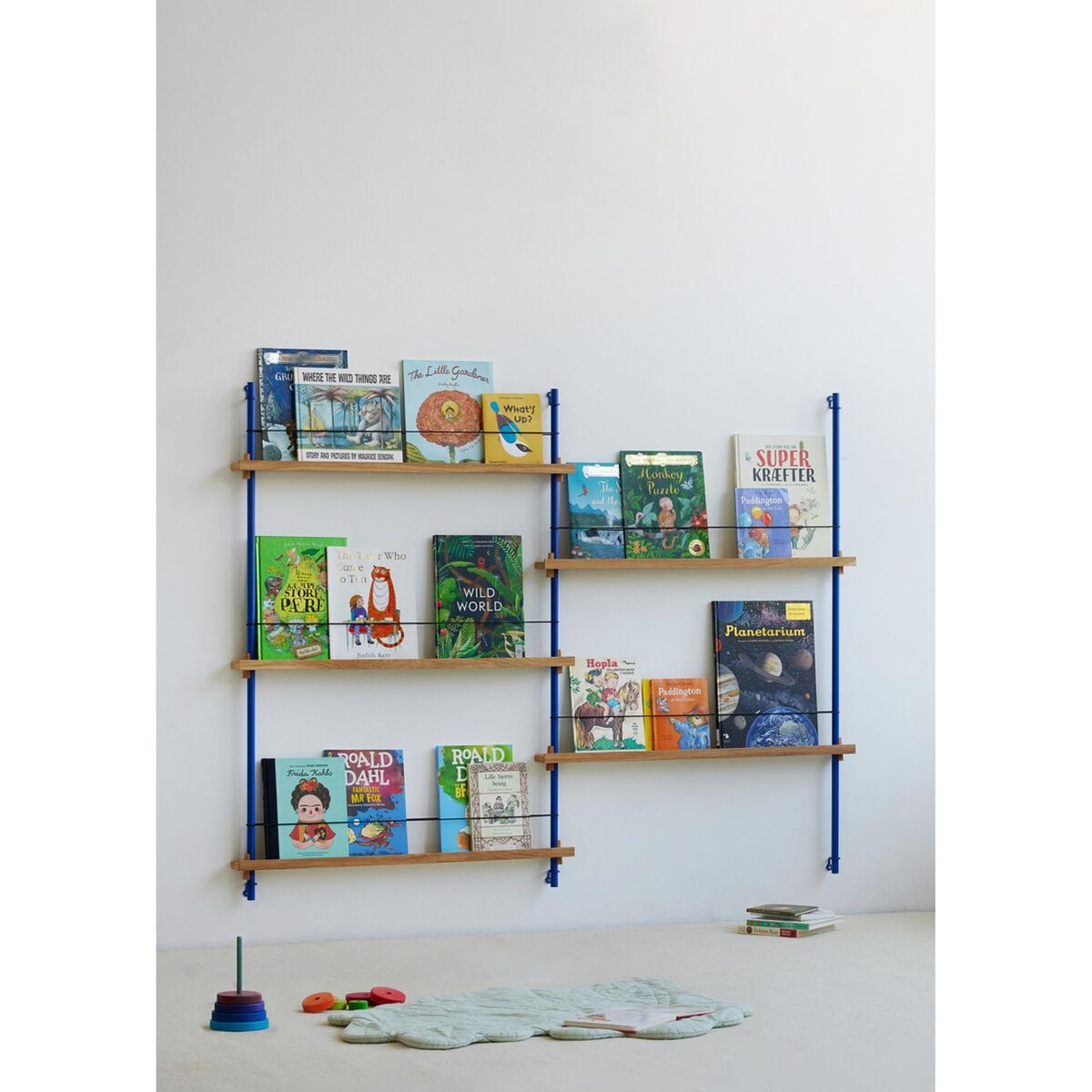 Tijdschriftenrek met Boekenplanken, Middelgroen Eiken/grenen