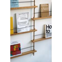 Tijdschriftenrek met Boekenplanken, Middelgroen Eiken/grenen