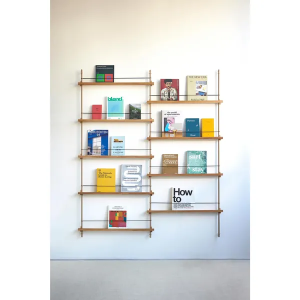 Magazine Shelving Bookcase Medium Oak/ White