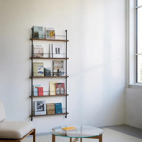 Magazine Shelving Bookcase High Black
