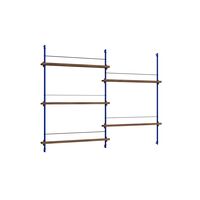 Magazine Shelving Bookcase High Oak/Deep Blue