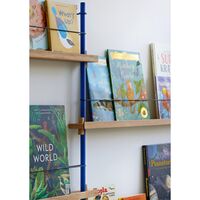 Magazine Shelving Bookcase High Oak/Deep Blue