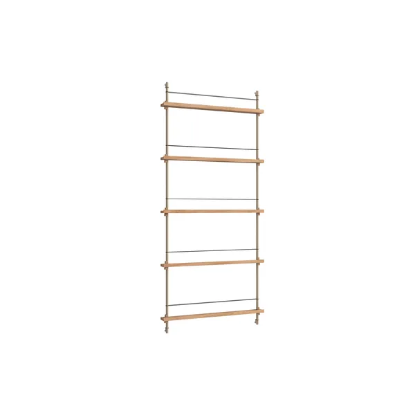 Magazine Shelving Bookcase High Oak/Warm Grey