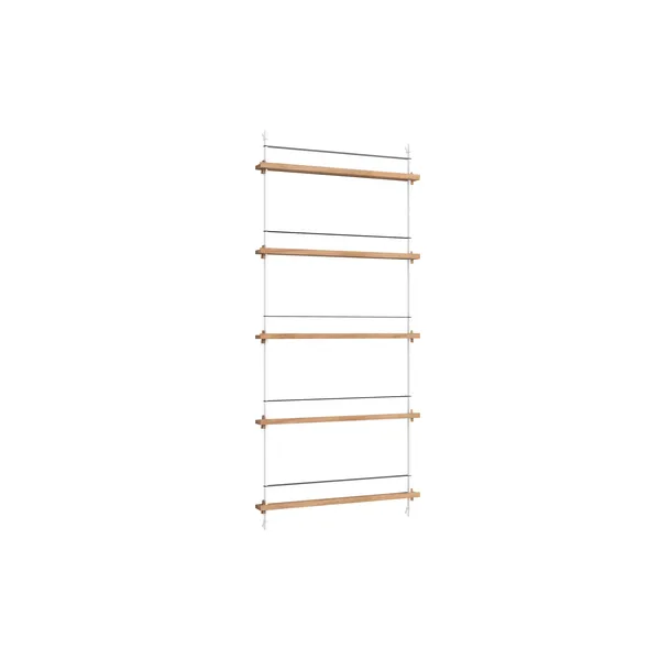 Magazine Shelving Bookcase High Oak/ White
