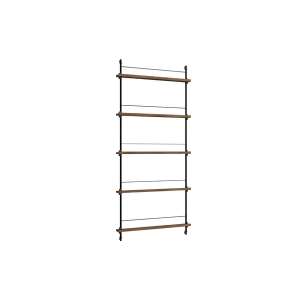 Magazine Shelving Bookcase High Smoked Oak/ Black