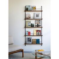 Magazine Shelving Bookcase High Smoked Oak/ Black