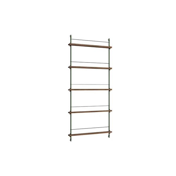Magazine Shelving Bookcase High Smoked Oak/Pine Green