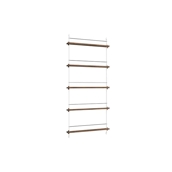 Magazine Shelving Bookcase High Smoked Oak/ White
