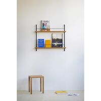 Zeitschriftenregal Bücherregal Klein Eiche/ Schwarz
