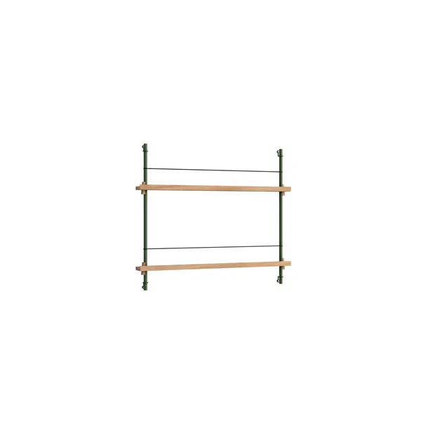 Magazine Shelving Bookcase Small Oak/Pine Green