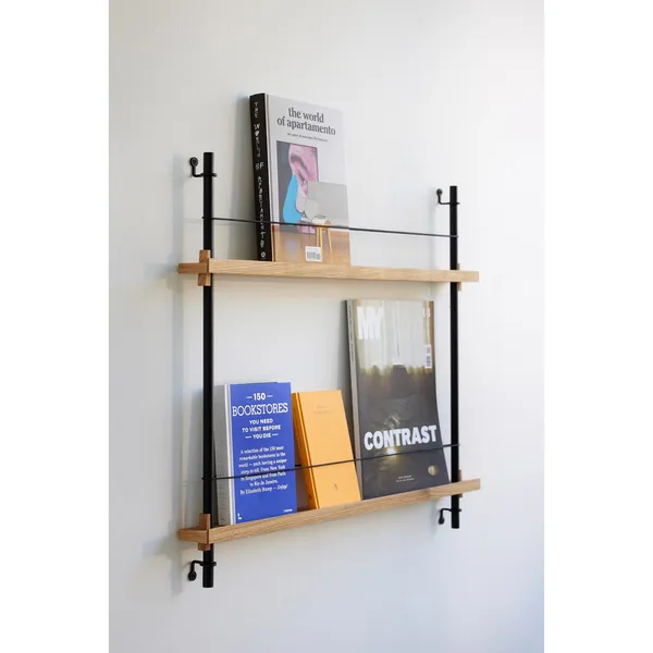 Magazine Shelving Bookcase Small Oak/Pine Green