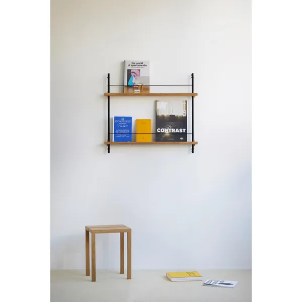 Magazine Shelving Bookcase Small Oak/Pine Green