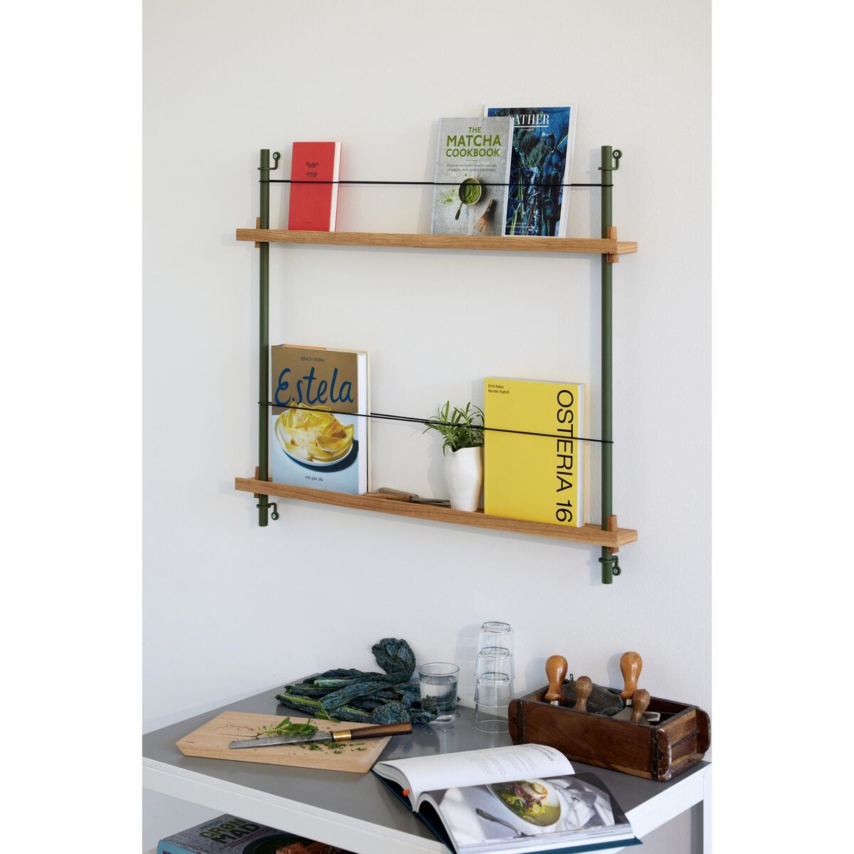 Zeitschriftenregal Bücherregal Klein Eiche/ Weiß