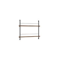 Magazine Shelving Bookcase Small Smoked Oak/ Black