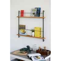 Magazine Shelving Bookcase Small Smoked Oak/ Black