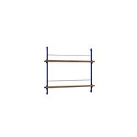 Magazine Shelving Bookcase Small Smoked Oak/Deep Blue