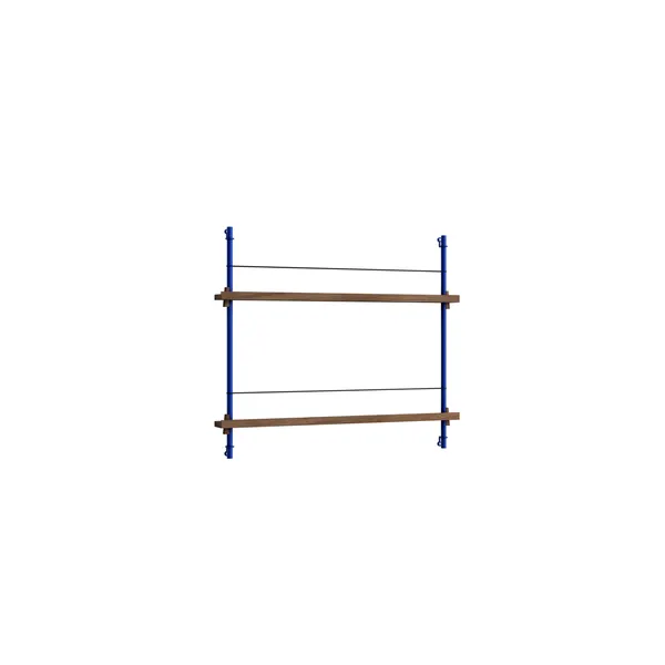 Magazine Shelving Bookcase Small Smoked Oak/Deep Blue