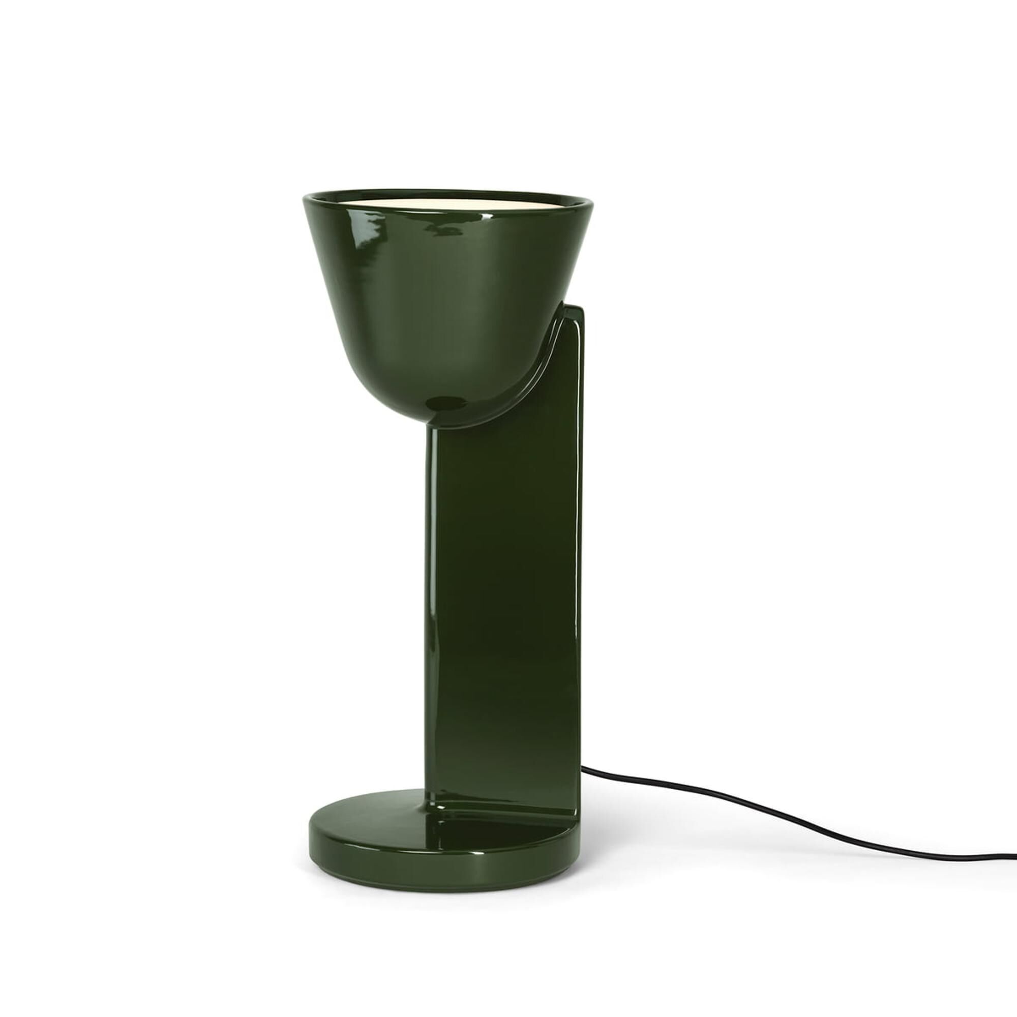 Céramique Up Lampe à Poser Vert Mousse