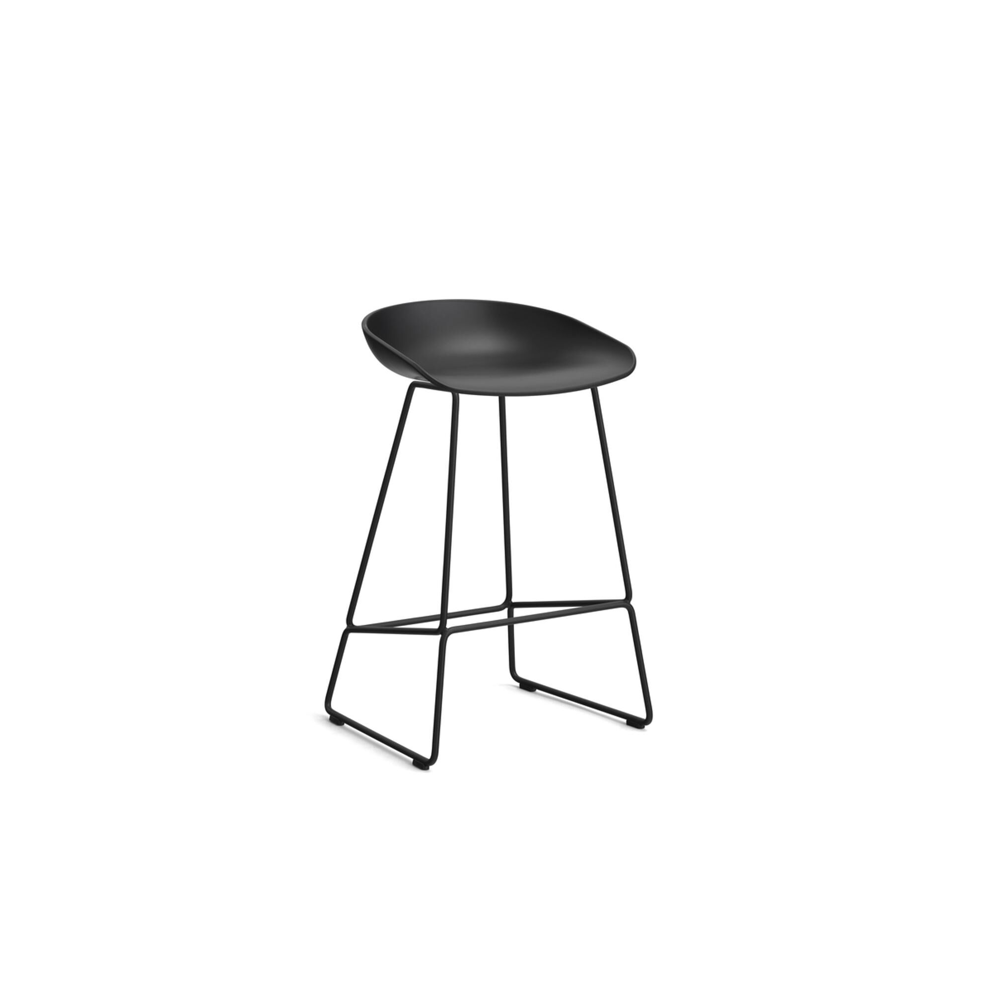 Tabouret de bar AAS38 H65 Acier Noir/Noir