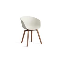 Sedia da pranzo AAC22 con braccioli Noce/crema melange