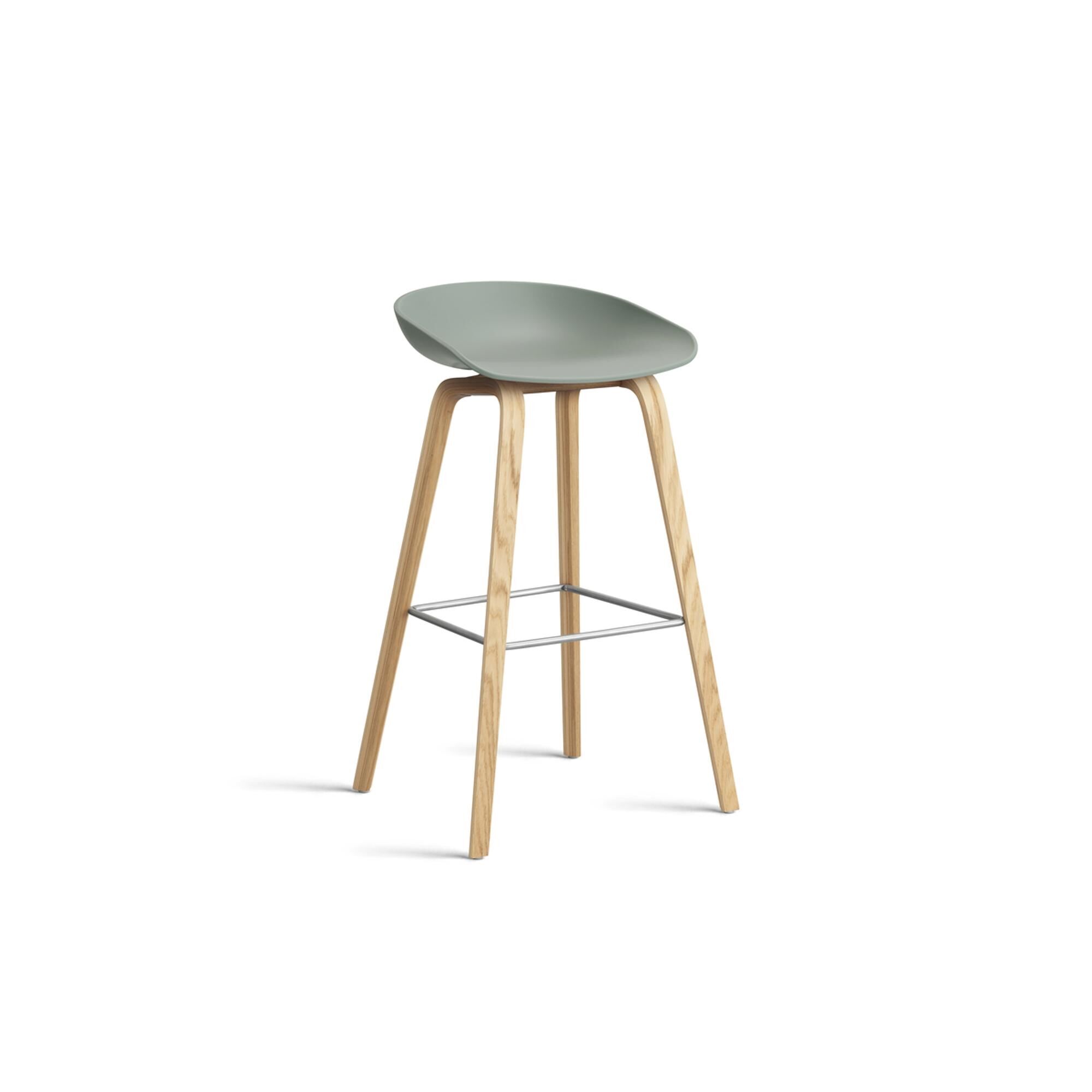 AAS32 Barstol H75 Eg/Rustfri Stål/Fall Green