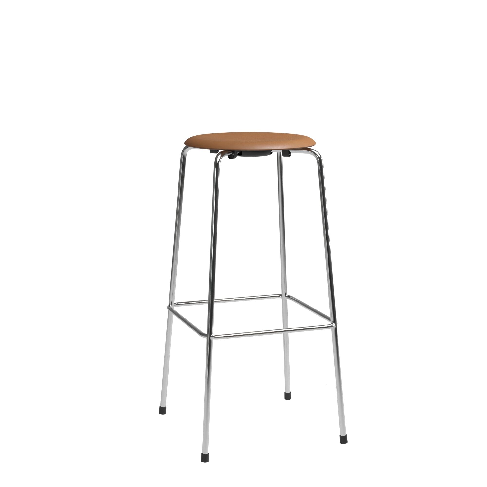 High Dot Tabouret de Bar H76 4 Pieds Chrome/ Cuir
