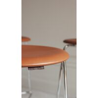 High Dot Bar Stool H76 4-leg Chrome/ Leather
