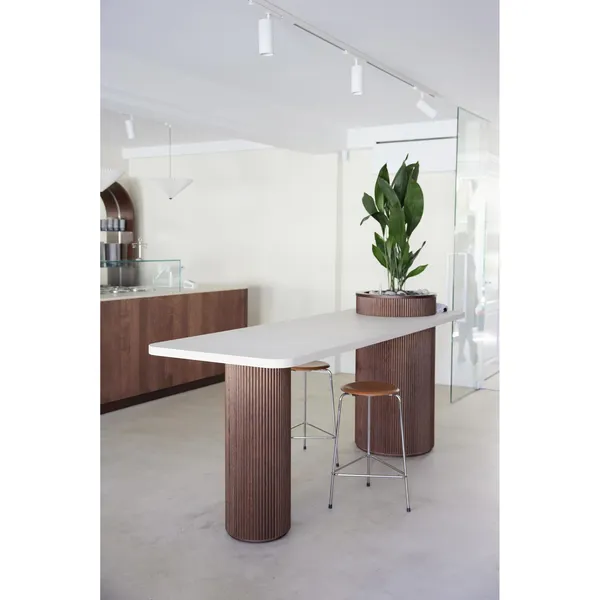 High Dot Bar Stool H76 4-leg Chrome/ Leather