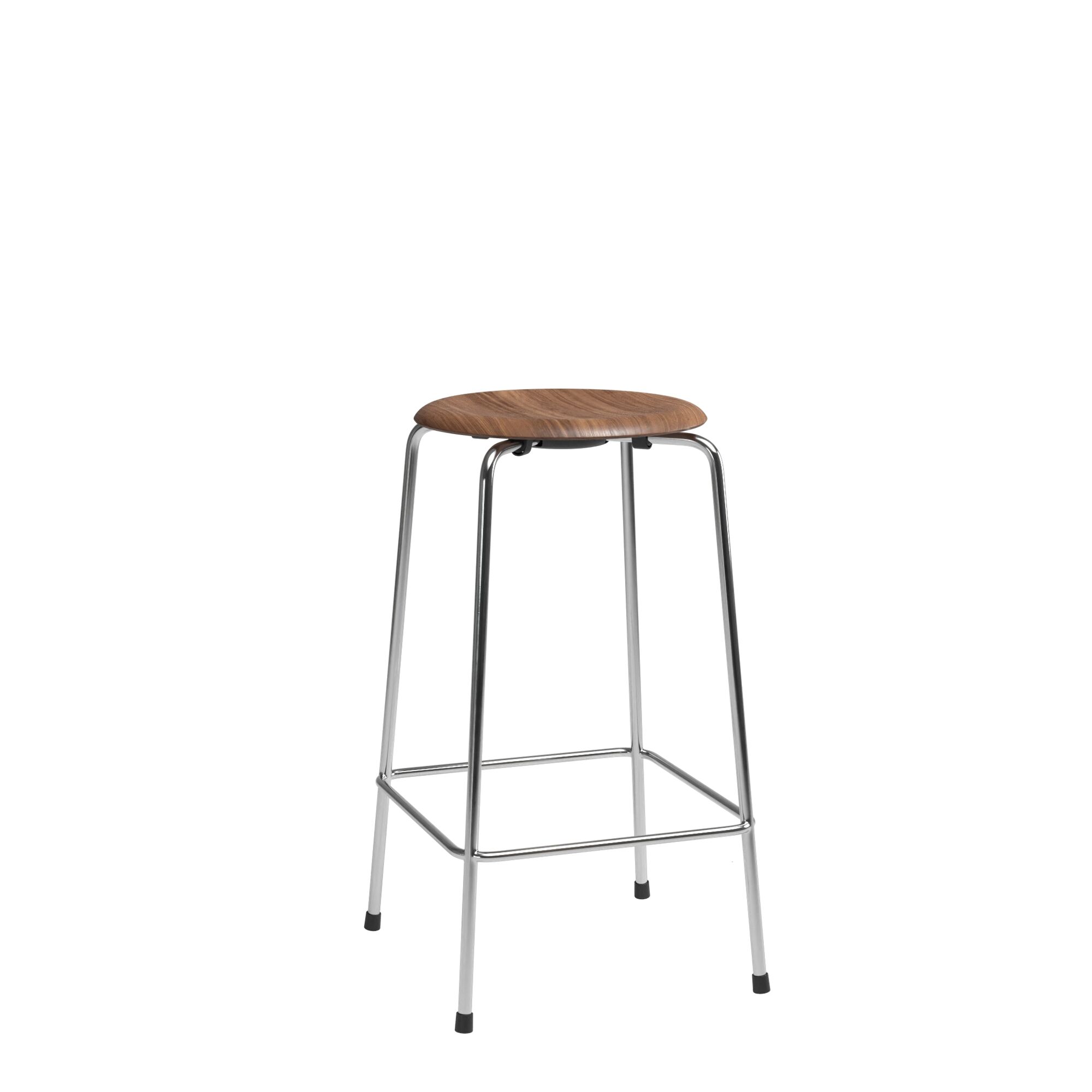 High Dot Barstol H65 4-legs Krom/Valndfiner