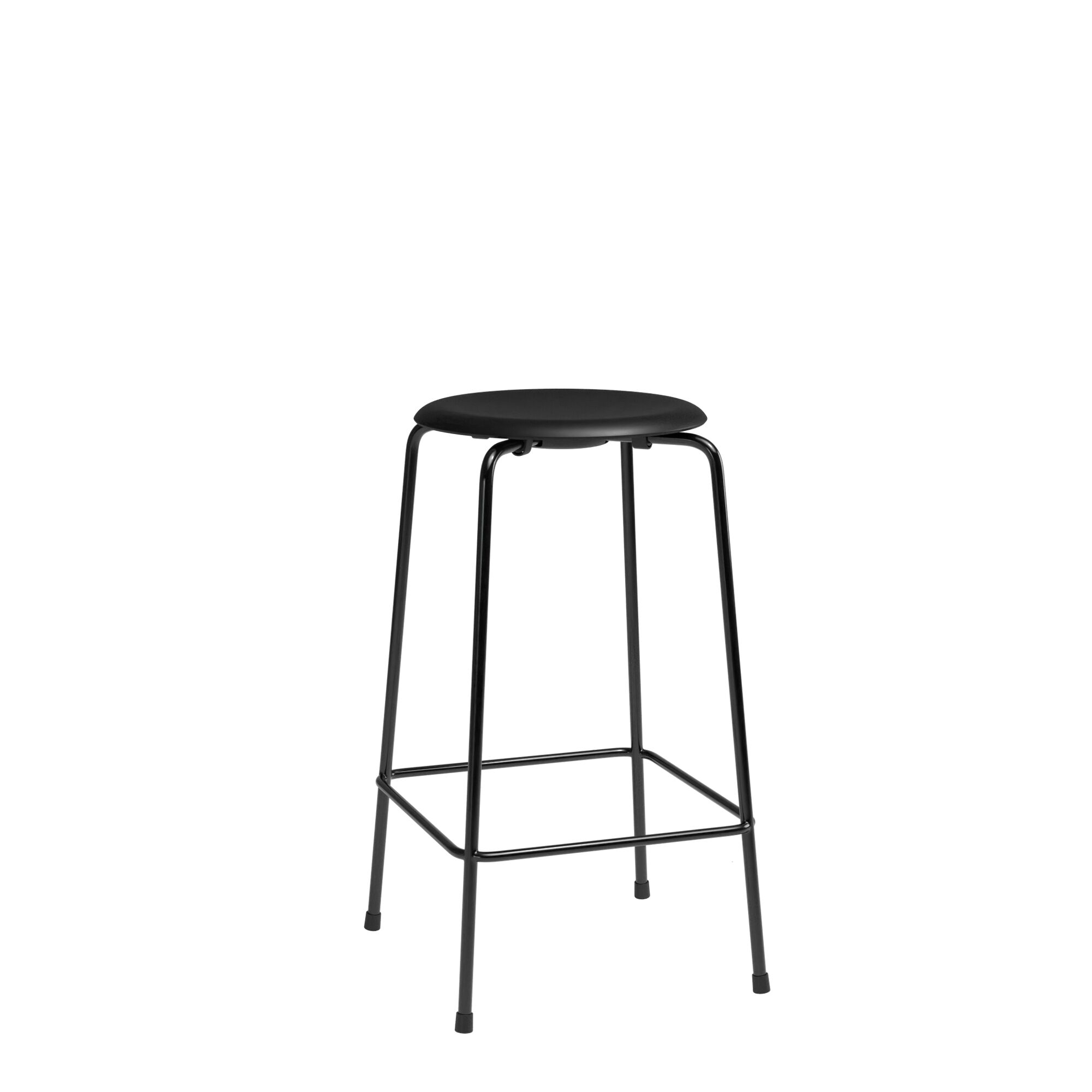 High Dot Barstol H65 Sort/Sort Læder