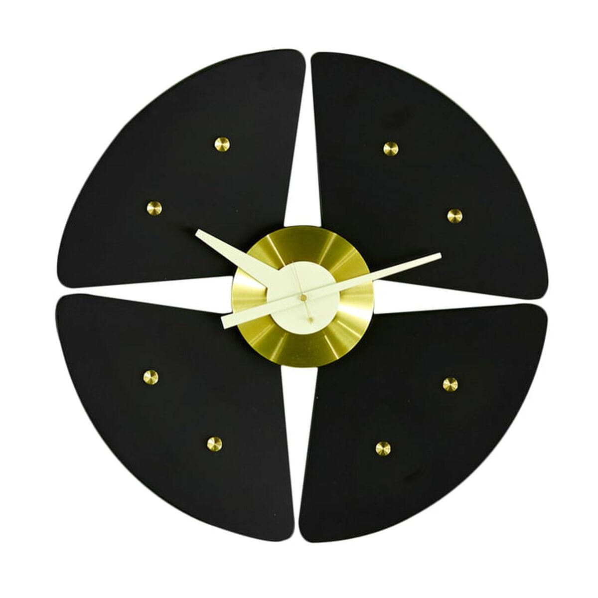 Petal Klocka Svart/ Mässing