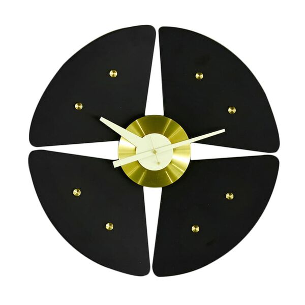 Petal Clock Watch Black/ Brass