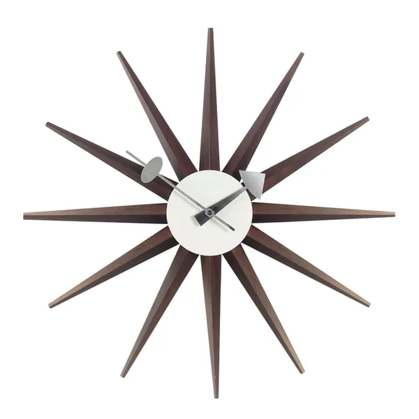 Sunburst Clock Clock Walnut